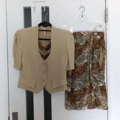 KILORUAN ベージュ 花柄セットアップ ボタニカル