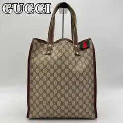 極美品 GUCCI トートバッグ GGスプリーム シェリーライン A4可