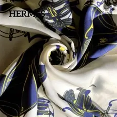 美品✨極希少 HERMES カレ90 エクスリブリス シルクスカーフ イエロー