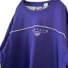 VARSITYアスレチック K-STATE 刺繍 Tシャツ L パープル紫 古着
