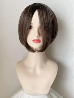 新品　フルウィッグ　ショート　ブラウンミックス　プリン　ウィッグ　在庫限り
