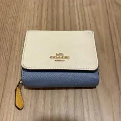 COACH 三つ折り財布 ホワイト　ブルー