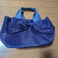 ネイビーブルー ストライプ ショルダーバッグ