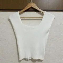 MURUA バックオープンアシメニットタンク ホワイト
