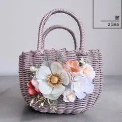 商品入替の為65%off｜お花のアレンジかごバッグ