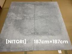 ニトリ　カーペット　絨毯　グレー　187cm×187cm