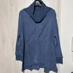 ダークブルー ボトルネック 長袖チュニック　新品
