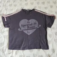バースデイ マイリトルワンダー 袖リボンTシャツ 95サイズ ハートプリント