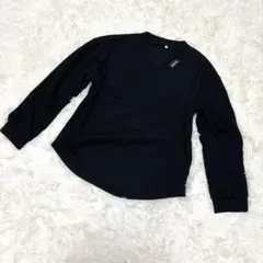 新品✨️ ブラック Vネック 長袖トップス メンズ フリーサイズ free 黒