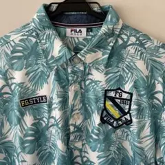 FILA GOLF ポロシャツ M 水色 葉柄