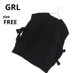 美品　グレイル　サイドベルドベストFREE黒　コットン　アクリル　中国製