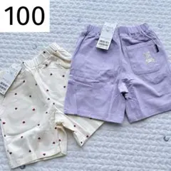 ☆ 新品 100 petit main GIRLSカットショーパン ２枚組