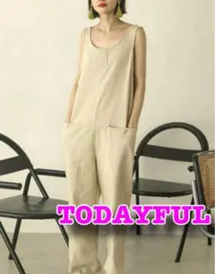 TODAYFUL コットンポケットコンビネゾン　ベージュ　極美品❣️