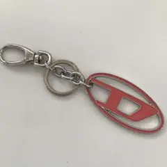 DIESEL ディーゼル メタルDチャームキーリング ピンク　ロゴ