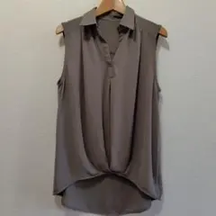 ノースリーブ シャツ アースカラー 前開き