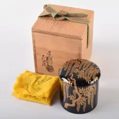 茶道具　棗　辻石斎　白漆梨地金蒔絵棗 共箱 茶道具 棗 辻石斎 白漆梨地金蒔絵棗 共箱