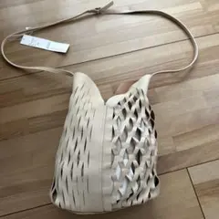 GALERIE VIE ピンクベージュ メッシュショルダーバッグ