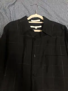 PERRY ELLIS linen rayonチェックシャツ