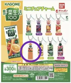 カゴメ　野菜生活100ミニチュアチャーム　【⑤野菜生活100 ペットボトル】