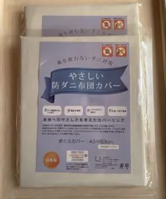 防ダニ枕カバー　43×63cm ベージュ系　二枚組