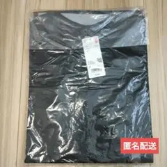 ユニクロ　マーセライズ　コットン　Aライン　ワンピース　半袖　ブラック　М　黒