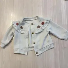 ホワイト フリルカーディガン 90