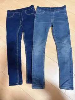 120 H&M ジーパン　ストレッチ　レギパン　2枚セット