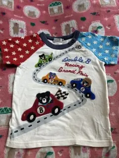 DOUBLE B bくん 半袖t 90サイズ ワッペン刺繍　レーサー　レース