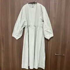 ライトブルー 長袖シャツワンピース