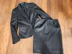 美品　ブラックスカートスーツ シングルボタン