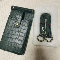 スマホポーチ レディース ショルダーバッグ お散歩バッグ 斜めがけ グリーン