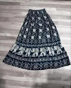 新品　象柄　ロングスカート Mサイズ
