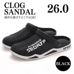 サンダル メンズ 2WAY スポーツサンダル クロッグサンダル 前閉じ ブラック