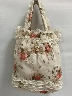 さえら　アキアカネ 花柄フリル中型手提げ