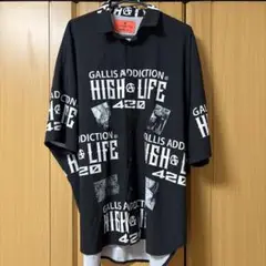 GALLIS ADDICTION 半袖シャツ ブラック　420 ストリート系
