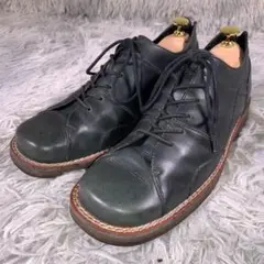 美品Queensway スクエアトゥレースアップレザーシューズ　24.5 レトロ