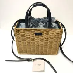 【美品】ケイトスペードニューヨーク かごバッグ レザー デニム 2way 紺