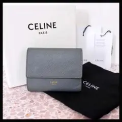 【美品】セリーヌ レザー スモールトリフォールドコンパクトウォレット三つ折り財布