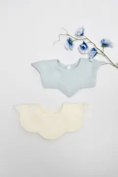水色とオフホワイト色のスタイ2枚セット