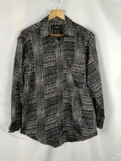 NOIR ET BLANC　長袖シャツ　L　ブラック　黒　総柄　B3349
