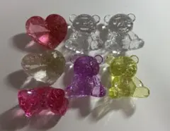 プライズ アクリルアイス クマ ハート リボン セット