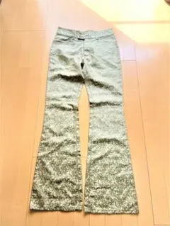 極美品 MORGAN HOMME ジャガード・総花柄・ローライズド・ブーツカット