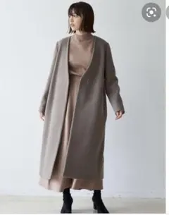 【新品】定価50,600円 ラグナムーン ペスカラムロングコート モカ S