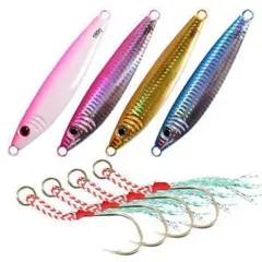 メタルジグ 200g/約14.5cm アシストフック 4個 ジギング 青物 根魚