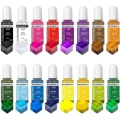 Bonsky レジン 着色剤 レジン液 透明色 16色 UVレジン用染料