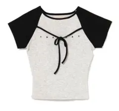 andmary　Alma ribbon tops gray　グレー