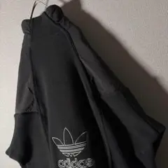 adidas ボアフリース ハーフジップ 刺繍ロゴ ナイロン切替 人気Lサイズ