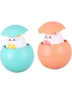 お風呂おもちゃ 0歳から遊べる うさぎ たまご シャワー 飛び出る　オレンジ1Ｐ