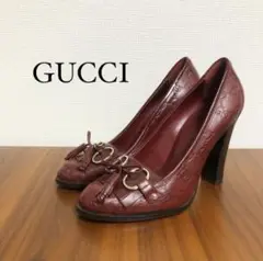 美品 GUCCI GGエンボス GG柄 タッセル パンプス ローファー 37C