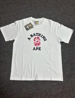 美品 APE エイプ ロゴTシャツ 白 Sサイズ ユニセックス ストリート 半袖